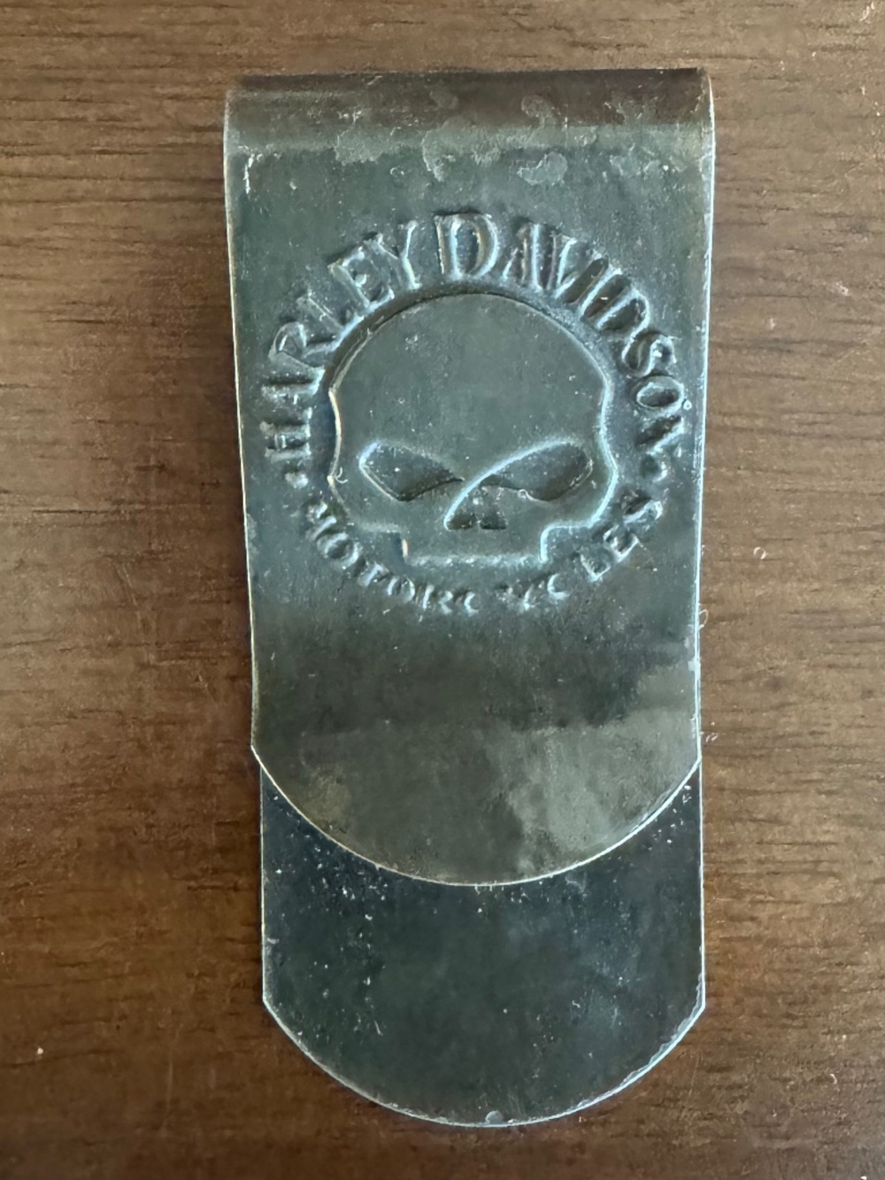 Vintage Harley Davidson Willli G skull steel money clip